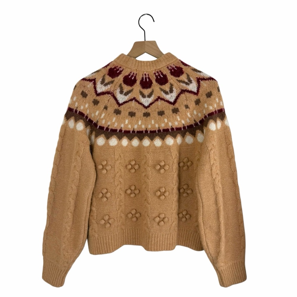 Scotch & Soda Tulip Fairisle Crewneck Sweater Beige Size Medium - Picture 6 of 10